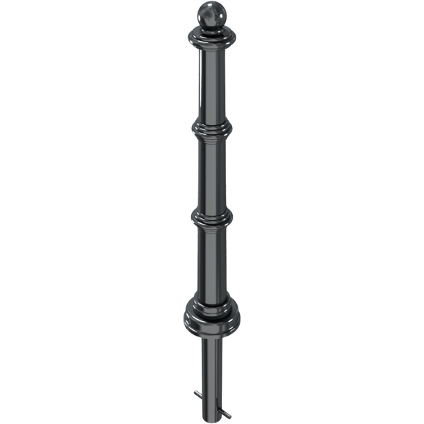 Dekorativ puller i aluminium | serie 495B | fastmonteret, til indst�bning i beton med jordanker, total l�ngde ca. 1300 mm | uden �je